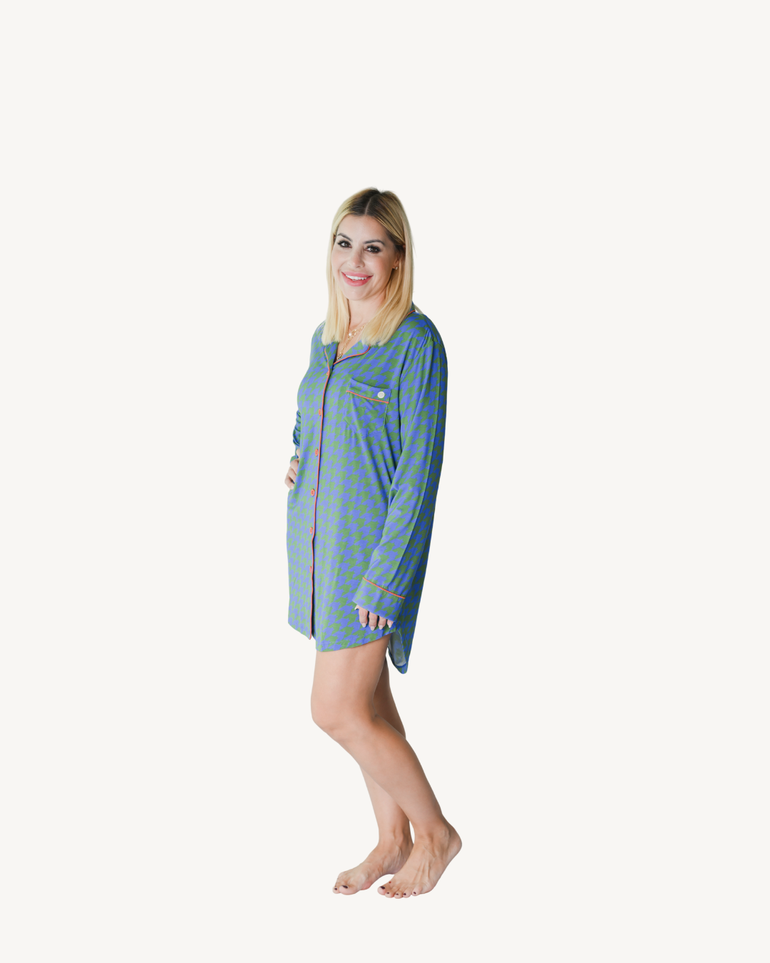 Long Button-Up Sleep Shirt