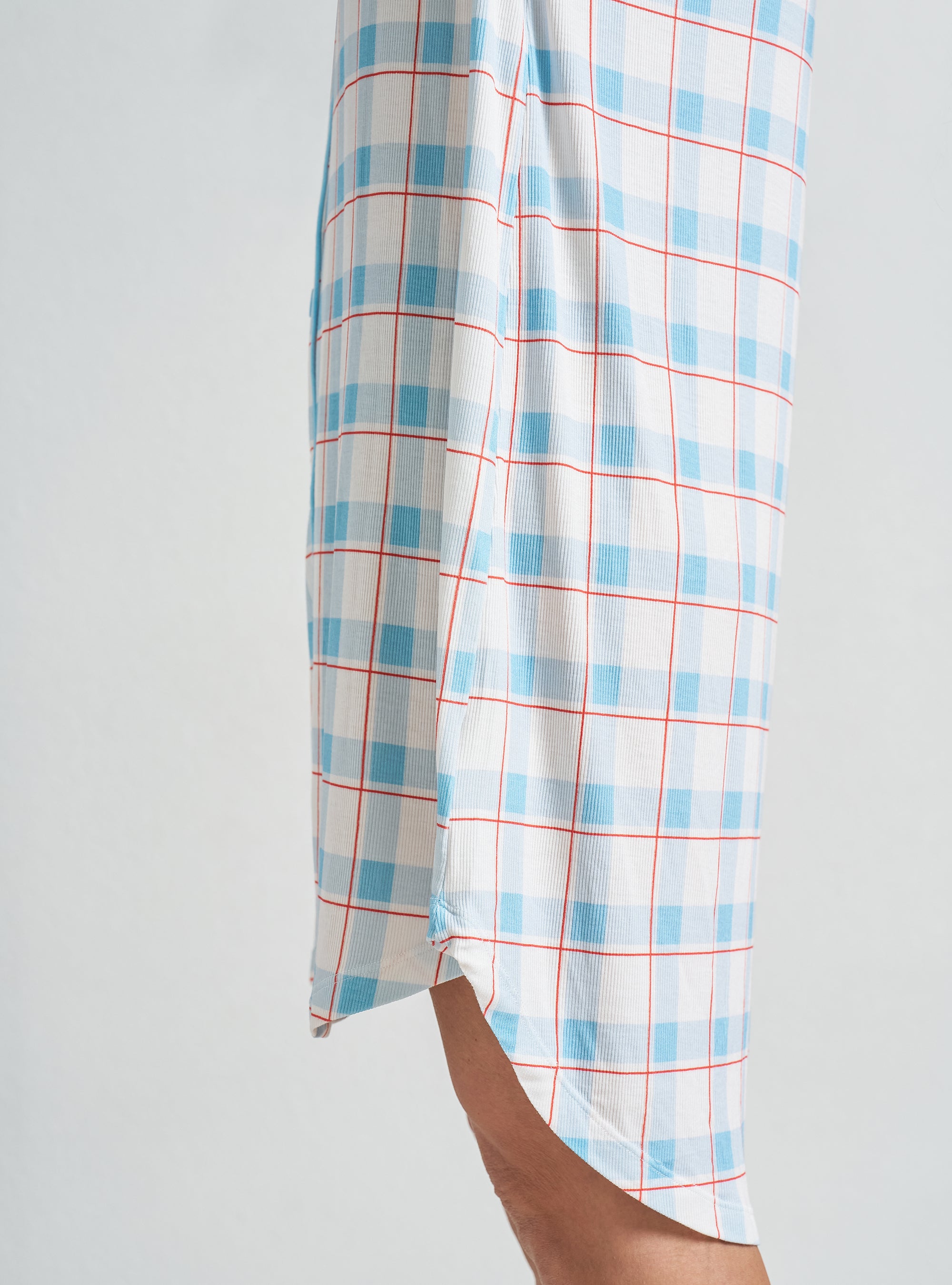 Women's Short Sleeve Button-Up Nightgown