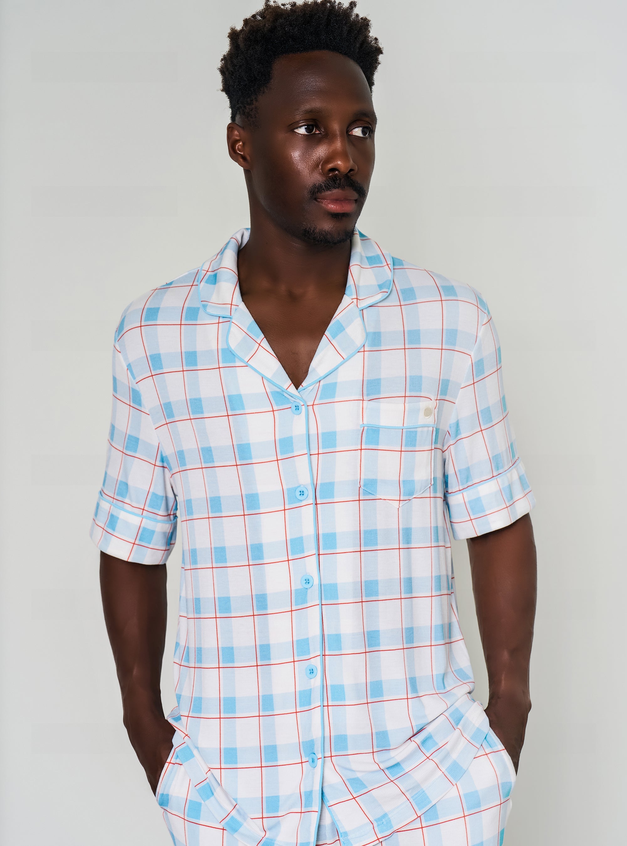 Men's Shorts Button- Up Set