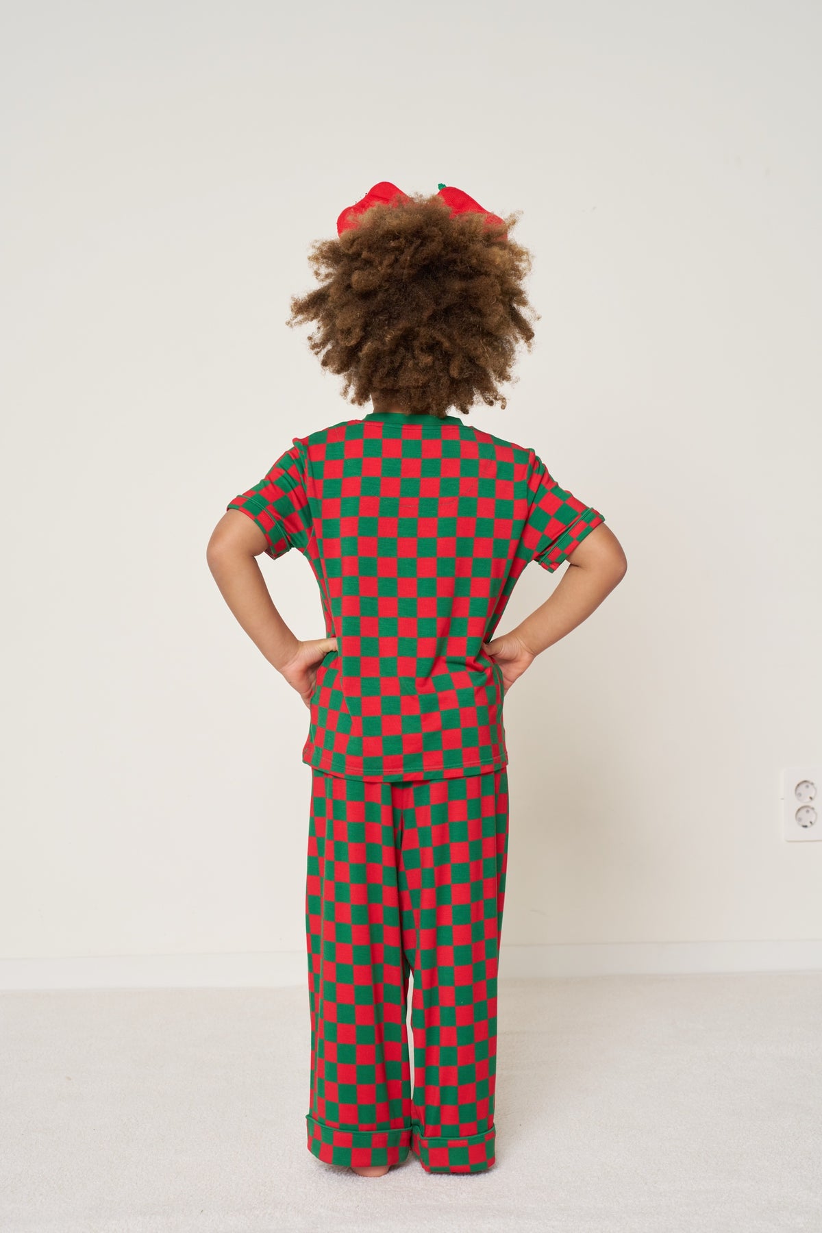 Kids' Pocket T-Shirt Set Christmas - Merry Checkmate TENCEL™ Modal