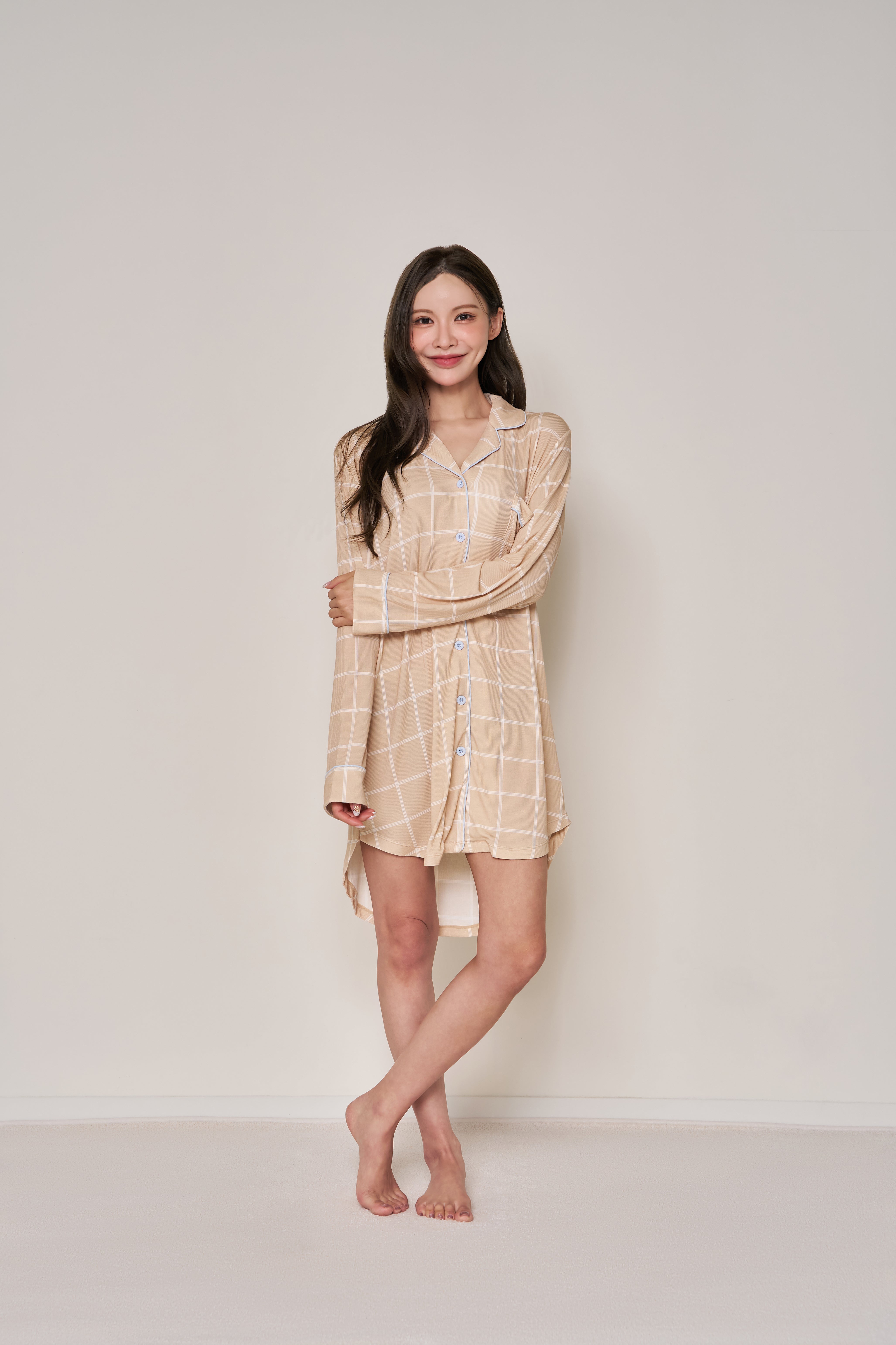 Long Button-Up Sleep Shirt