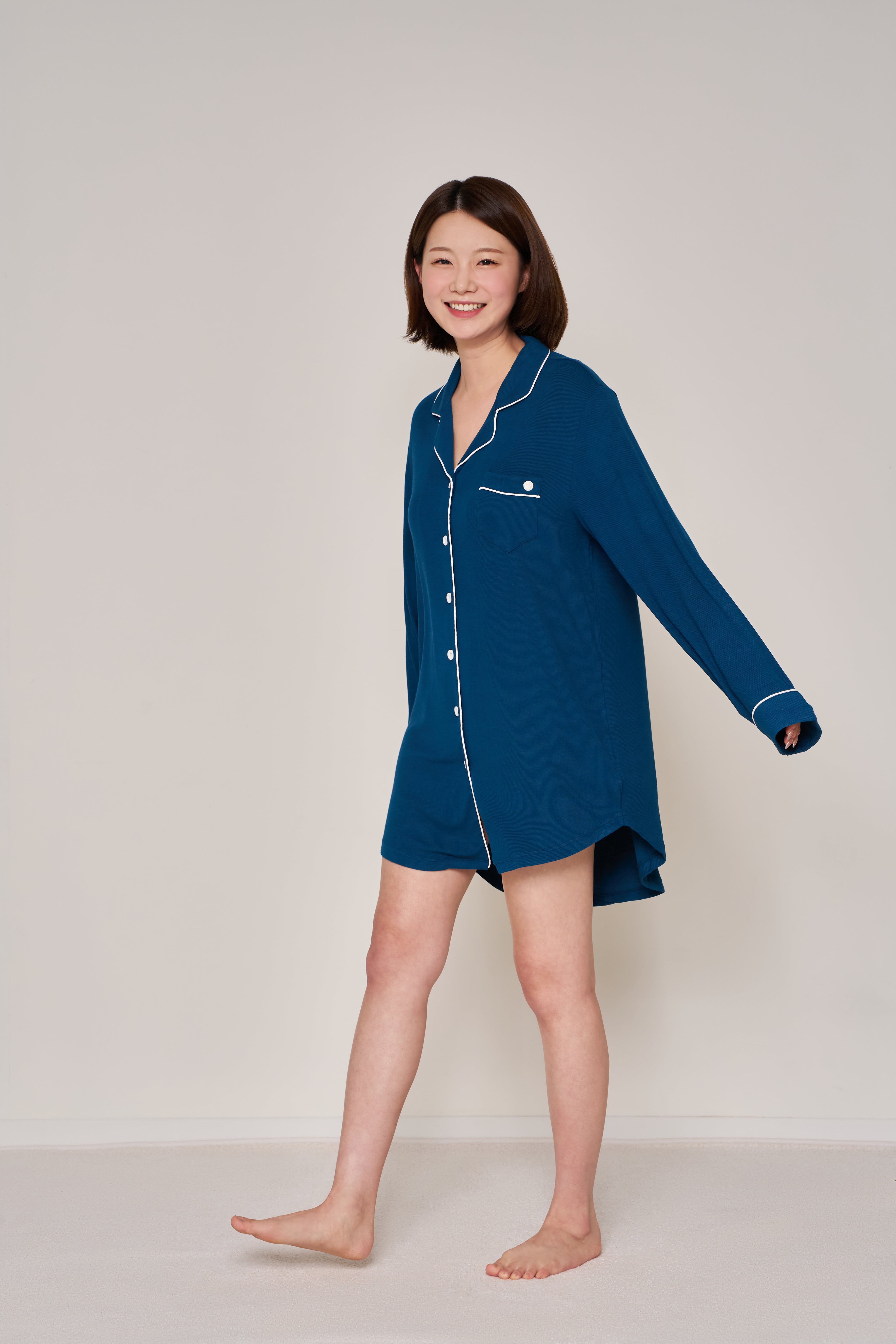 Long Button-Up Sleep Shirt
