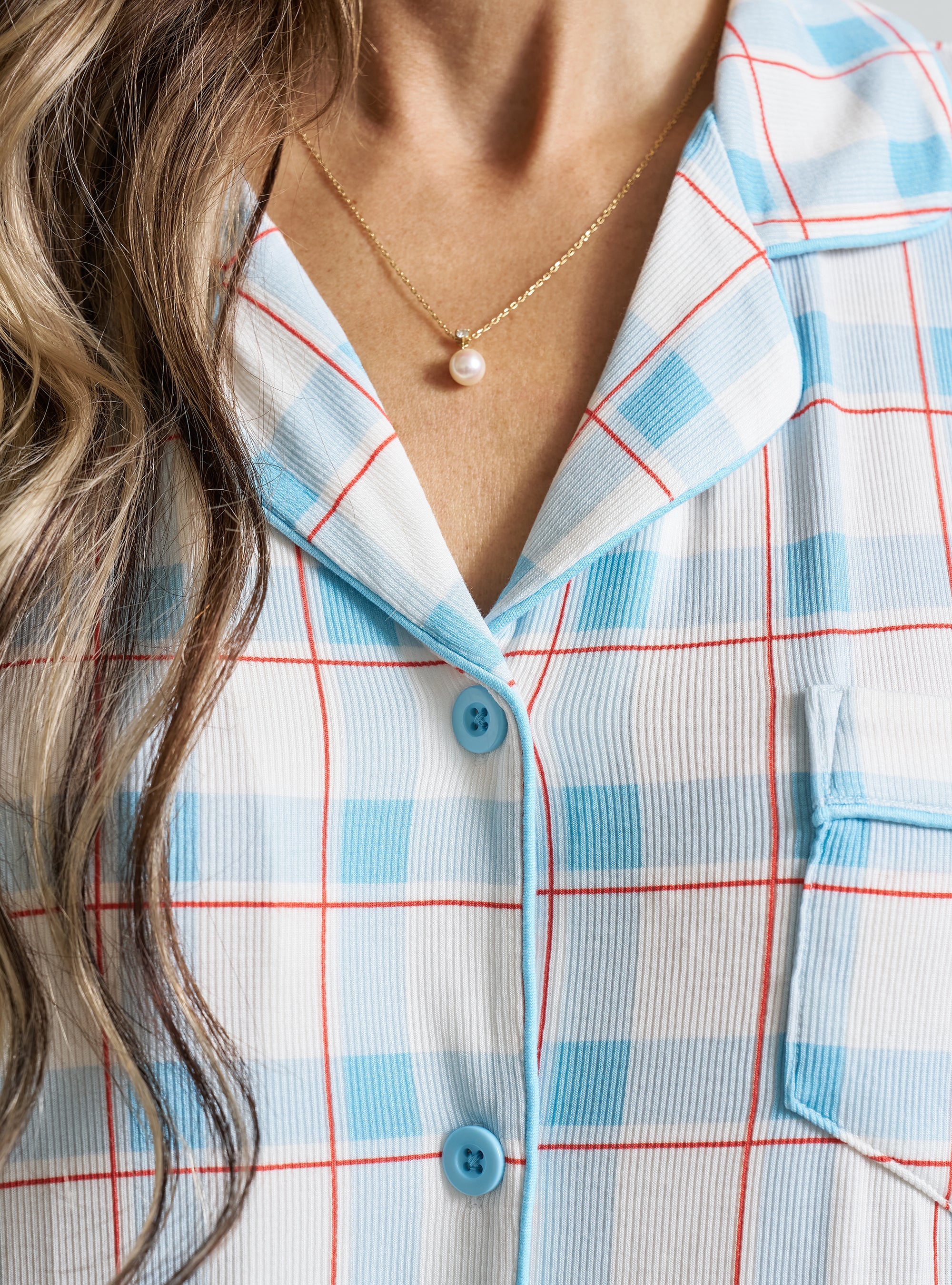 Women's Short Sleeve Button-Up Nightgown