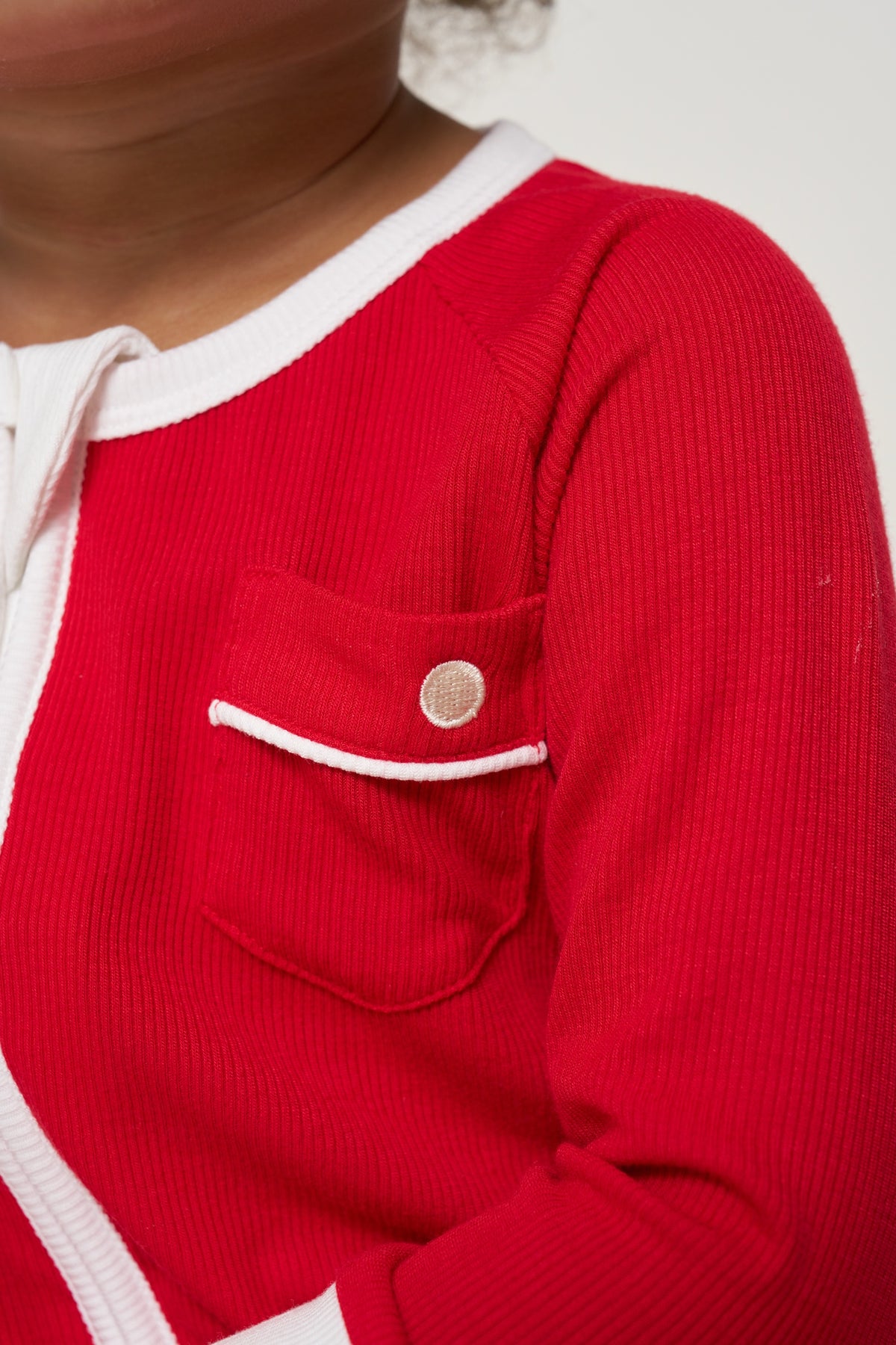 Zipper Romper Christmas - Candy Cane Ribbed Bamboo
