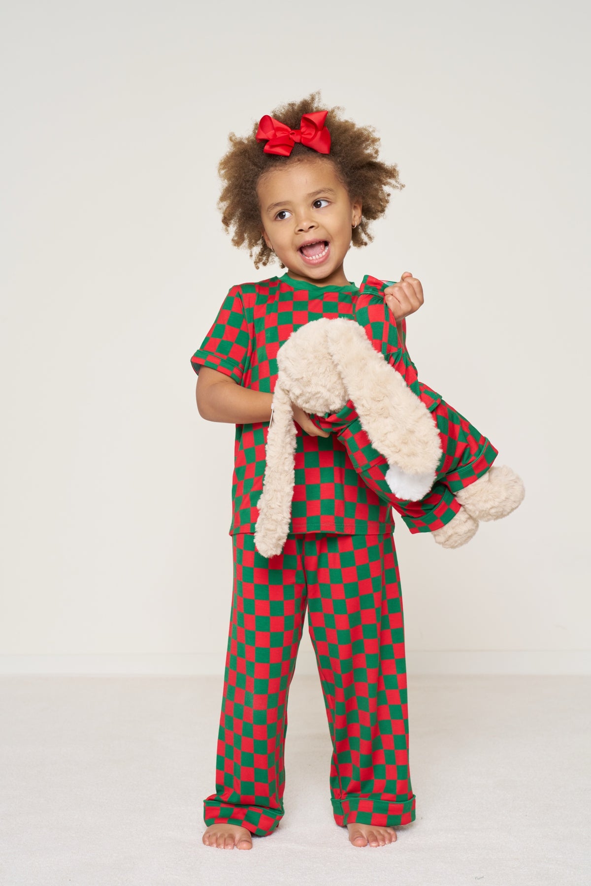 Kids' Pocket T-Shirt Set Christmas - Merry Checkmate TENCEL™ Modal