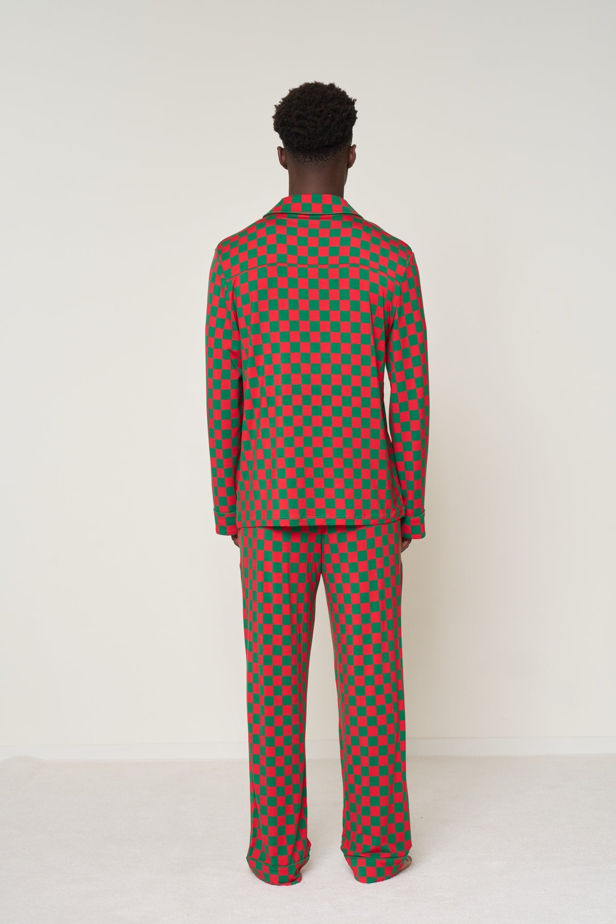 Men's Button-Up Set Christmas - Merry Checkmate TENCEL™ Modal