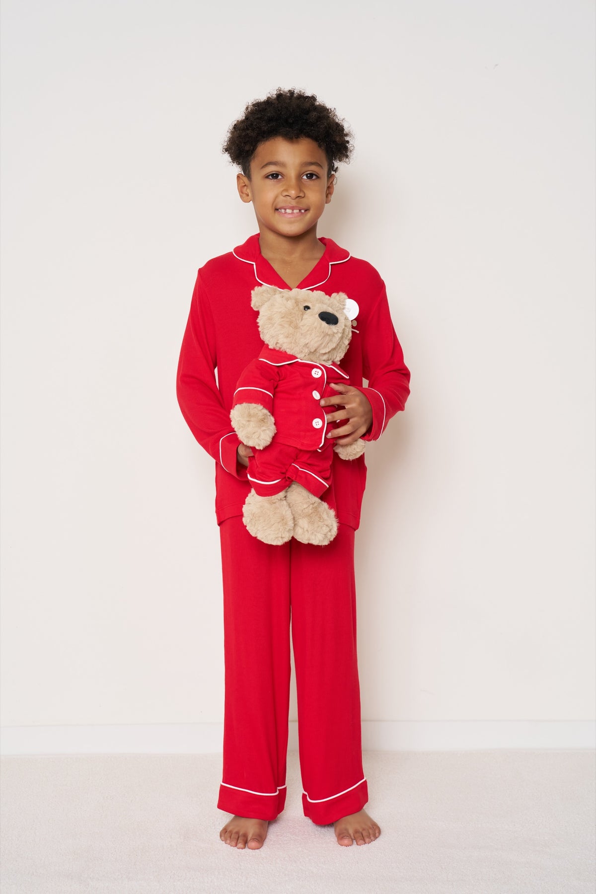 PEARLYpals Button-Up Set Christmas - Candy Cane Ribbed Bamboo